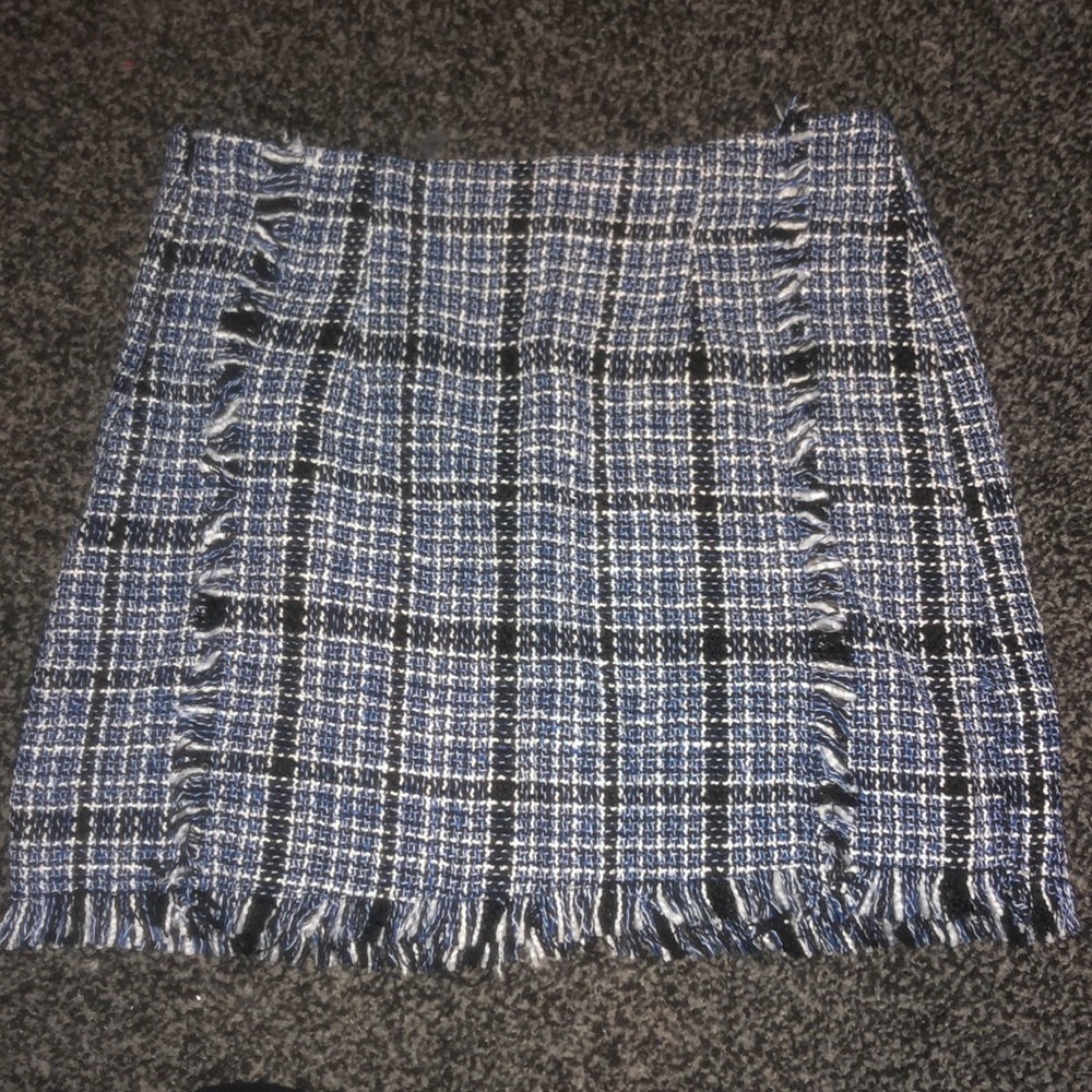 Blue plaid mini skirt